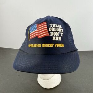 Vintage American Flag These Colors Don't Run Hat SnapBack Cap USA Desert Storm